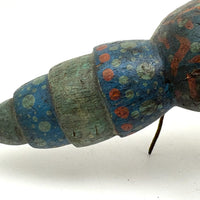 C. 1940s Folk Art Insect Ice Fishing Lure In Brilliant Polychrome (Appendage Losses)