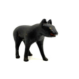 Wonderful Folk Art Black Dog, Carved Wood with Polychrome