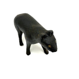 Wonderful Folk Art Black Dog, Carved Wood with Polychrome