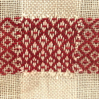 Louise Meyer’s 1884 Red and White Darning Sampler on Linen