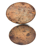 19th Century Finger Lapped Oval Pantry Box with Remnants of Original Paint, Rich Patina