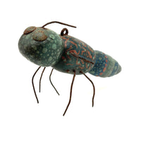 C. 1940s Folk Art Insect Ice Fishing Lure In Brilliant Polychrome (Appendage Losses)