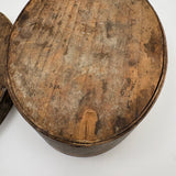 19th Century Finger Lapped Oval Pantry Box with Remnants of Original Paint, Rich Patina