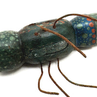 C. 1940s Folk Art Insect Ice Fishing Lure In Brilliant Polychrome (Appendage Losses)