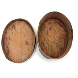 19th Century Finger Lapped Oval Pantry Box with Remnants of Original Paint, Rich Patina