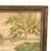 Atmospheric Antique Watercolor Landscape