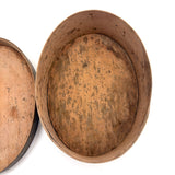 19th Century Finger Lapped Oval Pantry Box with Remnants of Original Paint, Rich Patina