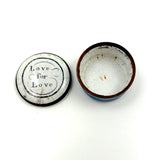 Love for Love, Perfectly Succinct late 18th Century Bilston Battersea Enamelware Patch Box