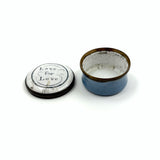 Love for Love, Perfectly Succinct late 18th Century Bilston Battersea Enamelware Patch Box
