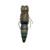 C. 1940s Folk Art Insect Ice Fishing Lure In Brilliant Polychrome (Appendage Losses)