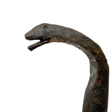 Nice Old Blacksmith Made Hand-forged Iron Folk Art Snake with Incised Details