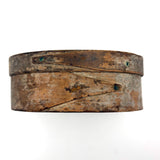 19th Century Finger Lapped Oval Pantry Box with Remnants of Original Paint, Rich Patina