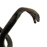 Nice Old Blacksmith Made Hand-forged Iron Folk Art Snake with Incised Details