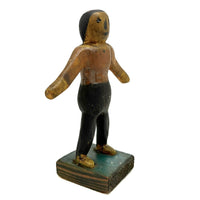 Arms Open, Sweet Old Carved Folk Art Figure in Polychrome