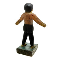 Arms Open, Sweet Old Carved Folk Art Figure in Polychrome