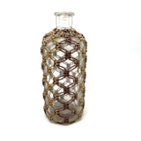 Especially Lovely Old Folk Art/Sailor Made Knotwork Covered Molded Blown Glass Bottle