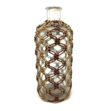 Especially Lovely Old Folk Art/Sailor Made Knotwork Covered Molded Blown Glass Bottle