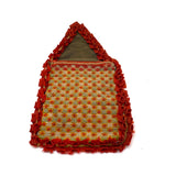 19th Century PA Needlepoint Wall-pocket in Homespun Wool with Woolen Trim