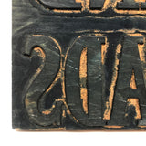 Star Brand Threads Old Hand-carved Wooden Print Block (with Print on Front)