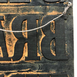 Star Brand Threads Old Hand-carved Wooden Print Block (with Print on Front)