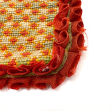 19th Century PA Needlepoint Wall-pocket in Homespun Wool with Woolen Trim