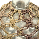 Especially Lovely Old Folk Art/Sailor Made Knotwork Covered Molded Blown Glass Bottle