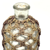 Especially Lovely Old Folk Art/Sailor Made Knotwork Covered Molded Blown Glass Bottle