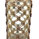 Especially Lovely Old Folk Art/Sailor Made Knotwork Covered Molded Blown Glass Bottle
