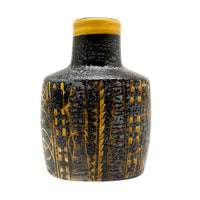 Mid-Century Nils Thorson for Royal Copenhagen Black and Mustard "Baca" Vase