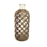 Especially Lovely Old Folk Art/Sailor Made Knotwork Covered Molded Blown Glass Bottle