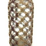 Especially Lovely Old Folk Art/Sailor Made Knotwork Covered Molded Blown Glass Bottle
