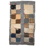 Charming, Very Naive Patchwork Squares Antique Crib Quilt