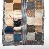 Charming, Very Naive Patchwork Squares Antique Crib Quilt