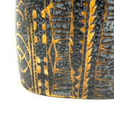 Mid-Century Nils Thorson for Royal Copenhagen Black and Mustard "Baca" Vase