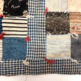 Charming, Very Naive Patchwork Squares Antique Crib Quilt