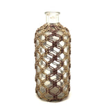 Especially Lovely Old Folk Art/Sailor Made Knotwork Covered Molded Blown Glass Bottle