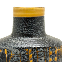 Mid-Century Nils Thorson for Royal Copenhagen Black and Mustard "Baca" Vase