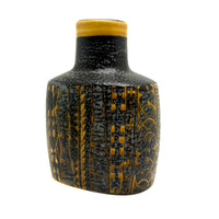 Mid-Century Nils Thorson for Royal Copenhagen Black and Mustard "Baca" Vase