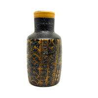 Mid-Century Nils Thorson for Royal Copenhagen Black and Mustard "Baca" Vase