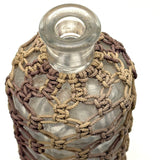 Especially Lovely Old Folk Art/Sailor Made Knotwork Covered Molded Blown Glass Bottle