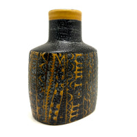 Mid-Century Nils Thorson for Royal Copenhagen Black and Mustard "Baca" Vase