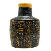 Mid-Century Nils Thorson for Royal Copenhagen Black and Mustard "Baca" Vase
