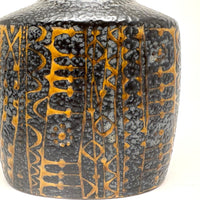 Mid-Century Nils Thorson for Royal Copenhagen Black and Mustard "Baca" Vase