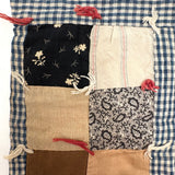 Charming, Very Naive Patchwork Squares Antique Crib Quilt