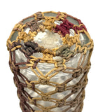 Especially Lovely Old Folk Art/Sailor Made Knotwork Covered Molded Blown Glass Bottle