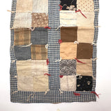 Charming, Very Naive Patchwork Squares Antique Crib Quilt