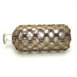 Especially Lovely Old Folk Art/Sailor Made Knotwork Covered Molded Blown Glass Bottle