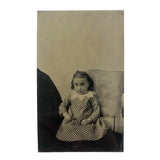 Spare, Painterly Antique Tintype of Young Girl