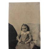 Spare, Painterly Antique Tintype of Young Girl