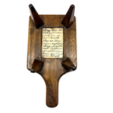 1929 50th Birthday Love Token Mirror with Feet and Handwritten Message on the Underside